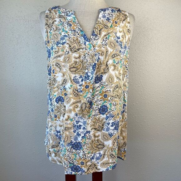 Rose & Rhyme Sleeveless V-Neck Top Size L EUC - Picture 1 of 6